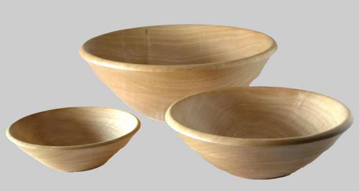 Nested Ash Salad Bowls